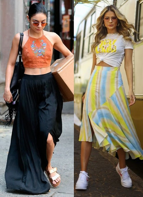 Looks com saia para o verão, Vanessa Hudgens, Thássia Naves