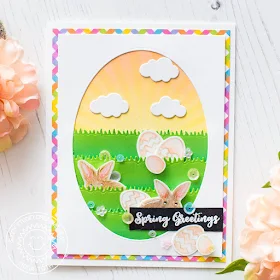 Sunny Studio Stamps: Spring Greetings Stitched Ovals Spring Themed Card by Mona Toth 