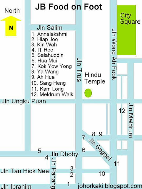 Sketch map of downtown JB