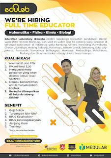 Posisi Kerja / Job Position :  Full Time Educator Leadership Development Program (LDP) Customer Service (CS) Recruitment Officer (RO)