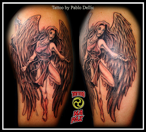 guardian angel tattoo. Guardian Angel Tattoos you