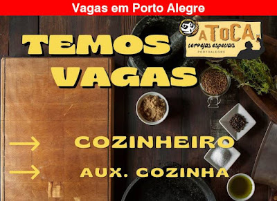 Vagas para Cozinheiro e Auxiliar de Cozinha em Porto Alegre