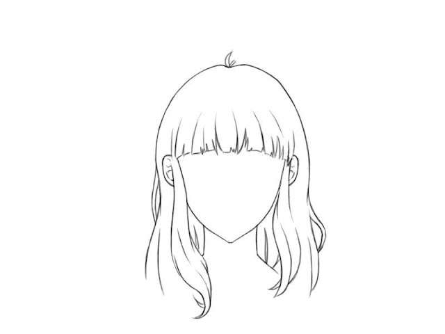 dessiner des cheveux manga: les cheveux long d'une femme