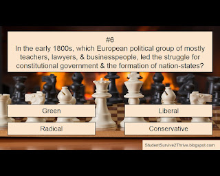 In the early 1800s, which European political group of mostly teachers, lawyers, & businesspeople, led the struggle for constitutional government & the formation of nation-states? Answer choices include: Green, Liberal, Radical, Conservative