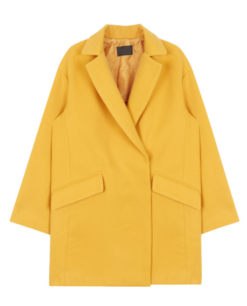  Boxy Standard Notched Lapel Coat