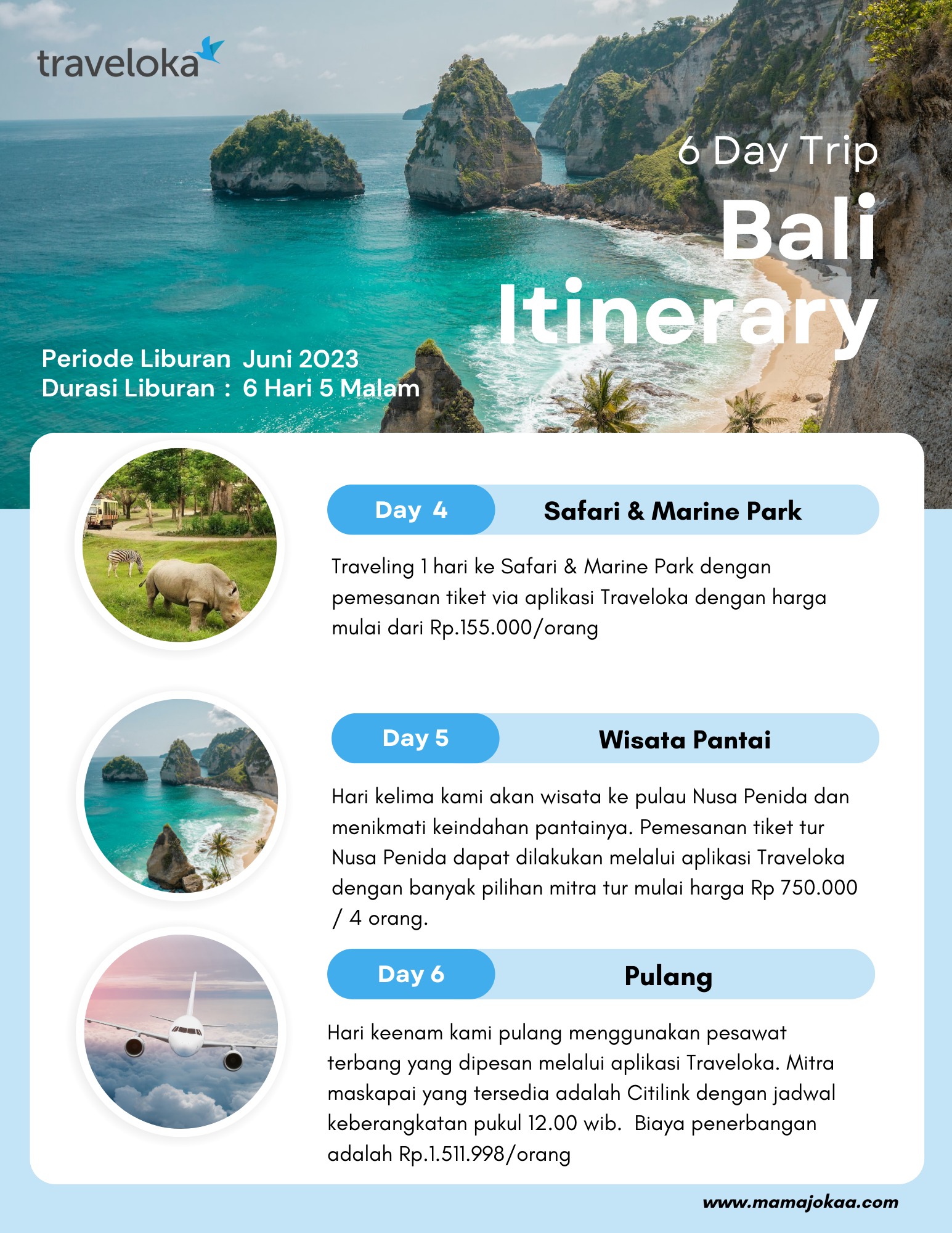 Itinerary liburan cara aku di Bali bareng Traveloka