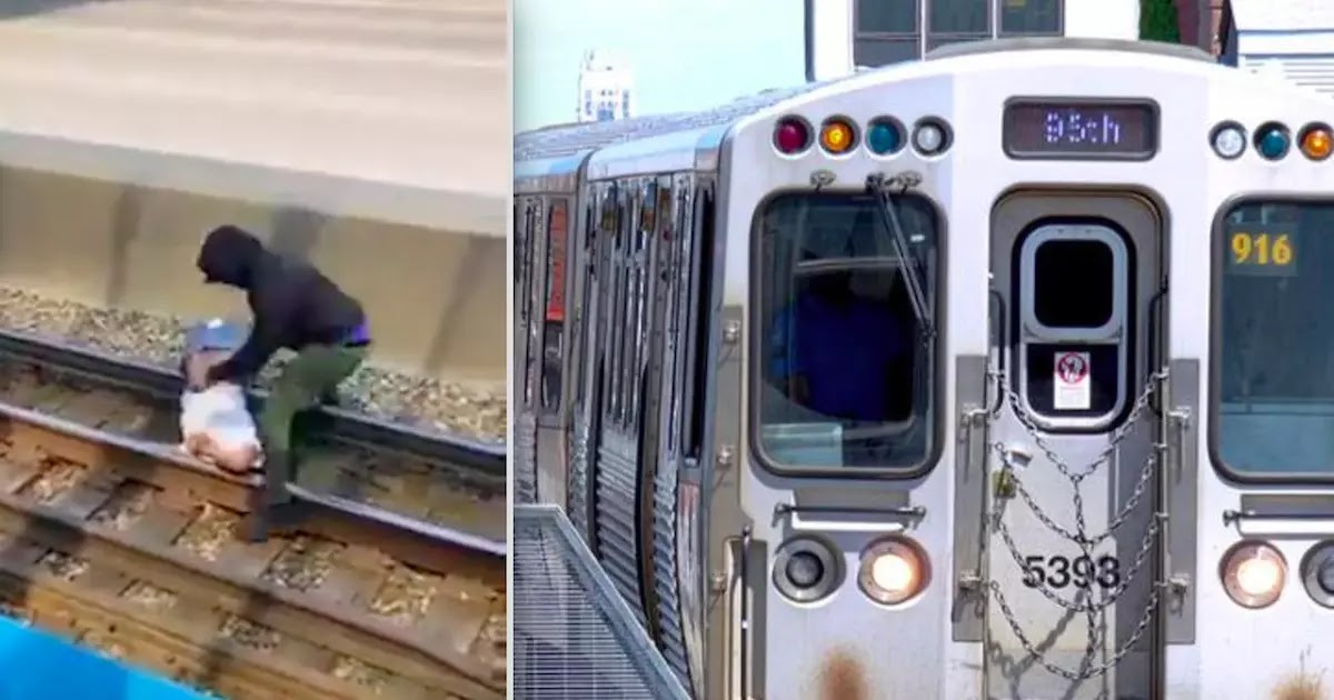 Video Shows Hero Rescuing Electrocuted Man From Train Line After Fight In Chicago