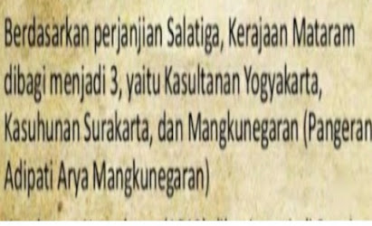 Isi Perjanjian Salatiga Tahun 1757