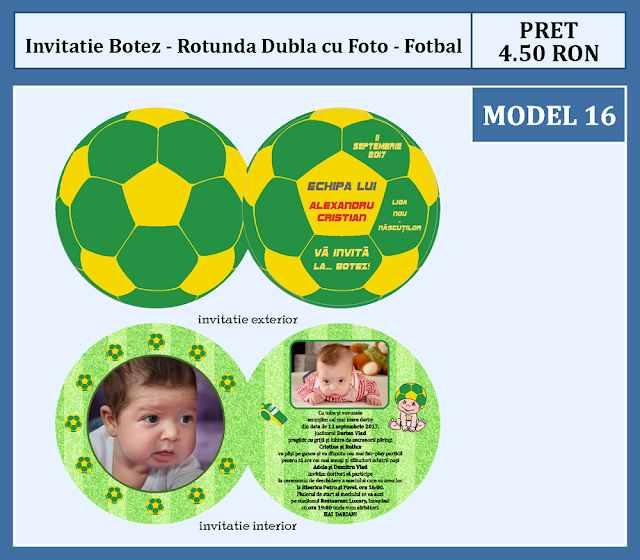 invitatii botez tema fotbal