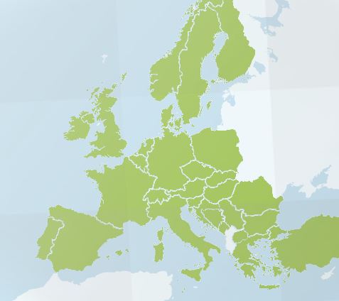 mapa de Europa con interrail