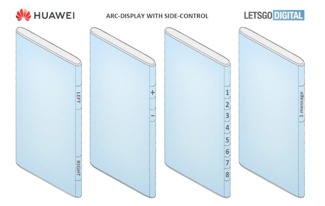 حصلت هواوي على براءة اختراع لشاشة فائقة الانحناء مع ميزات تعمل باللمس الجانبي