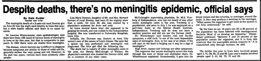 Meningitis Story