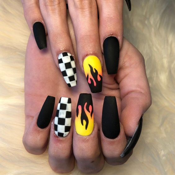 70 Matte Black Coffin Nail Ideas Trend In Cool 2019 Summer Nail