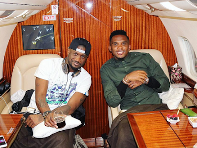 Peter Okoye & Eto'o off to turkey in private jet (Photos) 