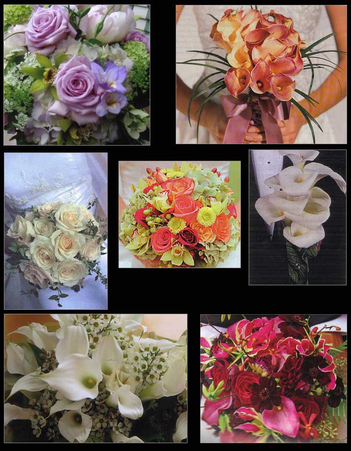 Examples of wedding bouquets