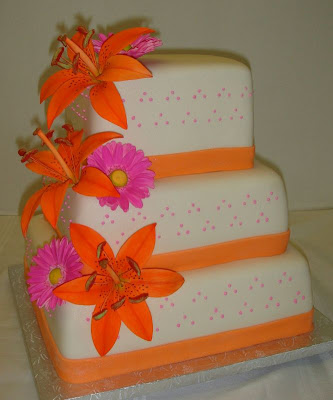 Orange wedding cakes colorful and attractive This wedding cakes decorated 