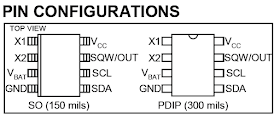 DS1307 RTC pin outs alarm