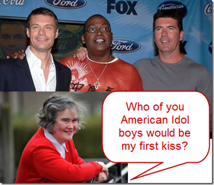 Will Susan Boyle be kissed by Randy Jackson and Simon Cowell