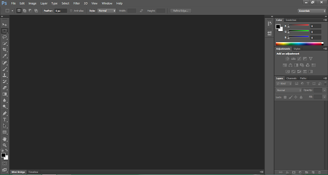 Tampilan Adobe Photoshop CS6