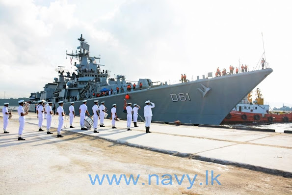 Indian naval ship INS Delhi arrives in Sri Lanka’s port city of Trincomalee