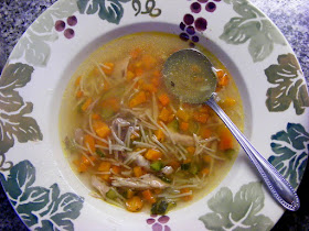 Homemade chicken soup.  Indre et Loire, France. Photographed by Susan Walter. Tour the Loire Valley with a classic car and a private guide.