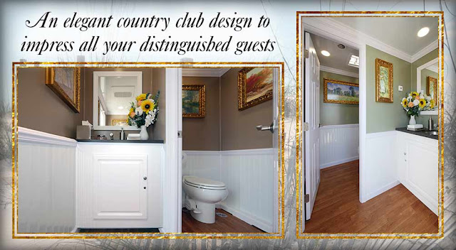 The Amagansett Luxury Restroom Trailer inside