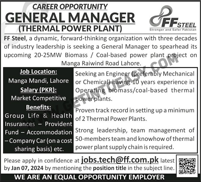 FF STEEL Jobs 2024 For Engineer Positions Latest