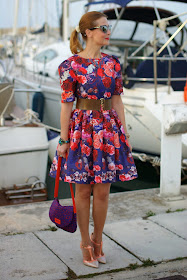 50s red roses dress, Kenzo bag, Sergio Levantesi shoes, Fashion and Cookies, fashion blogger