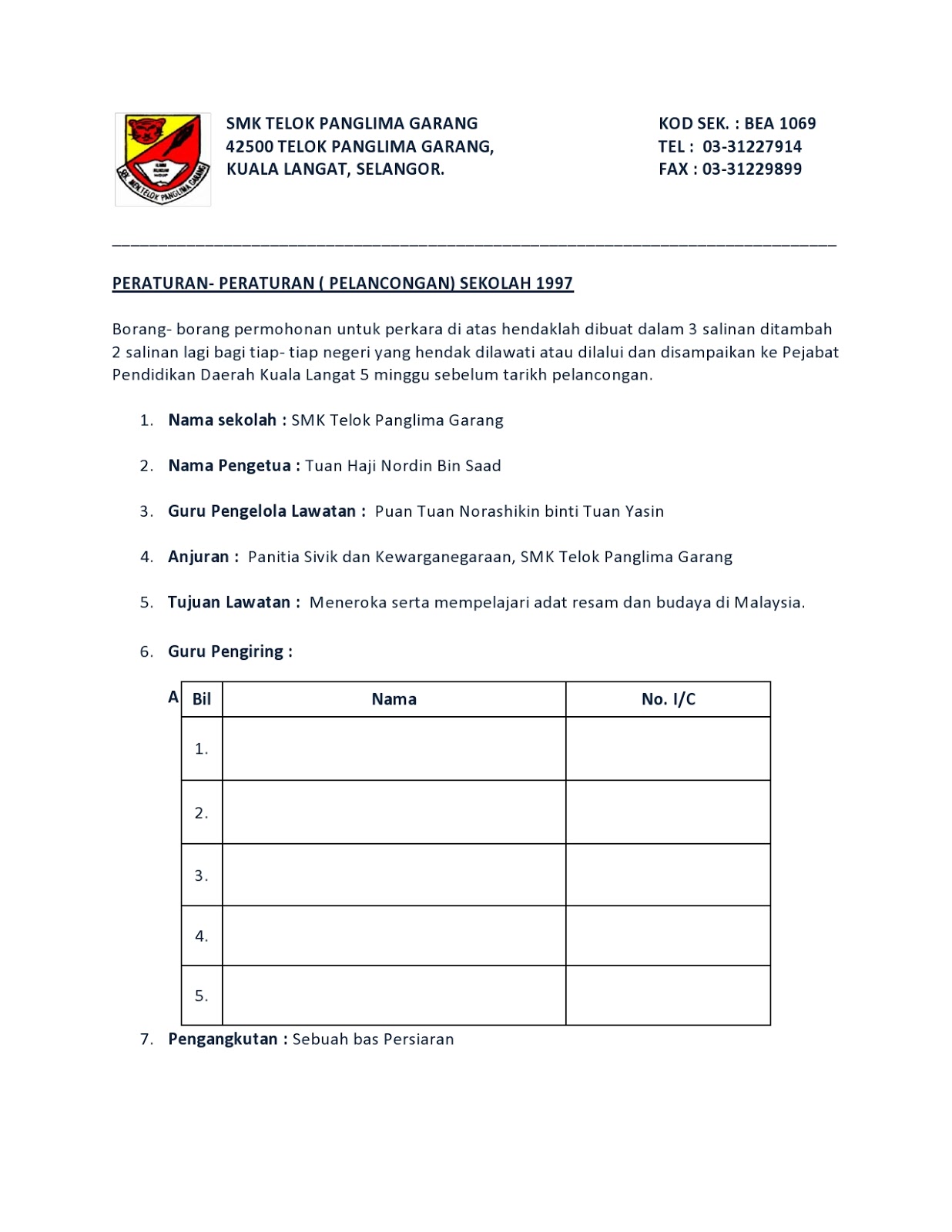 Contoh Kertas Kerja Program Sekolah - Our Families Journey