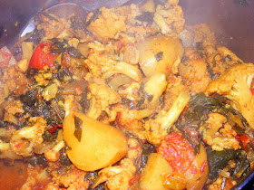Aloo gobi saag (potato, cauliflower and spinach curry). Made and Photographed by Susan Walter. Tour the Loire Valley with a classic car and a private guide.