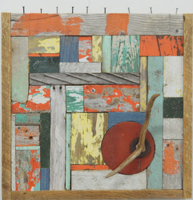 wood assemblage, wood collage, found materials, 