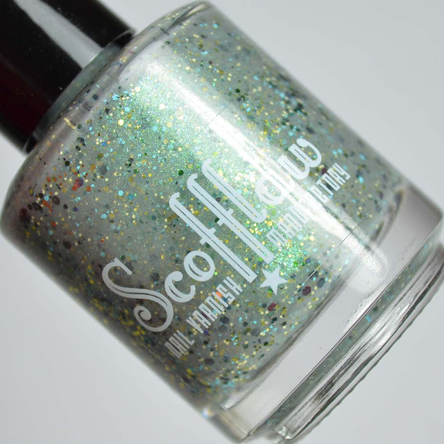 gray nail polish with glitter