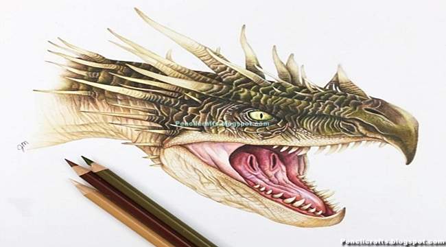 New Color Pencil Drawings Dragon