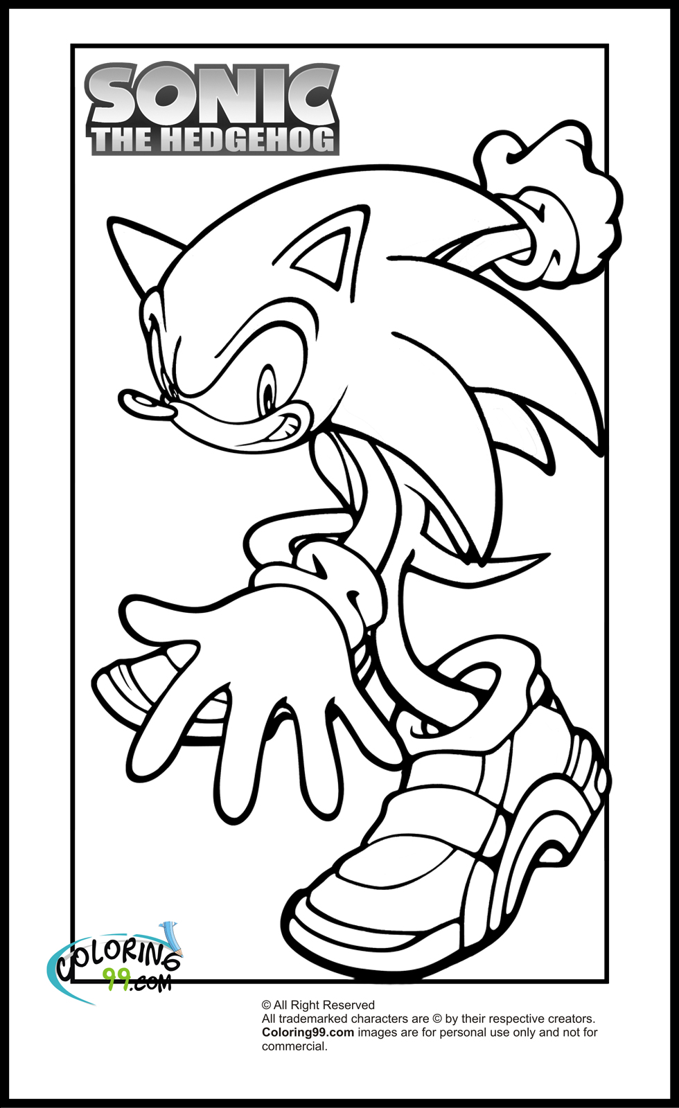Sonic Printable Coloring Pages 1