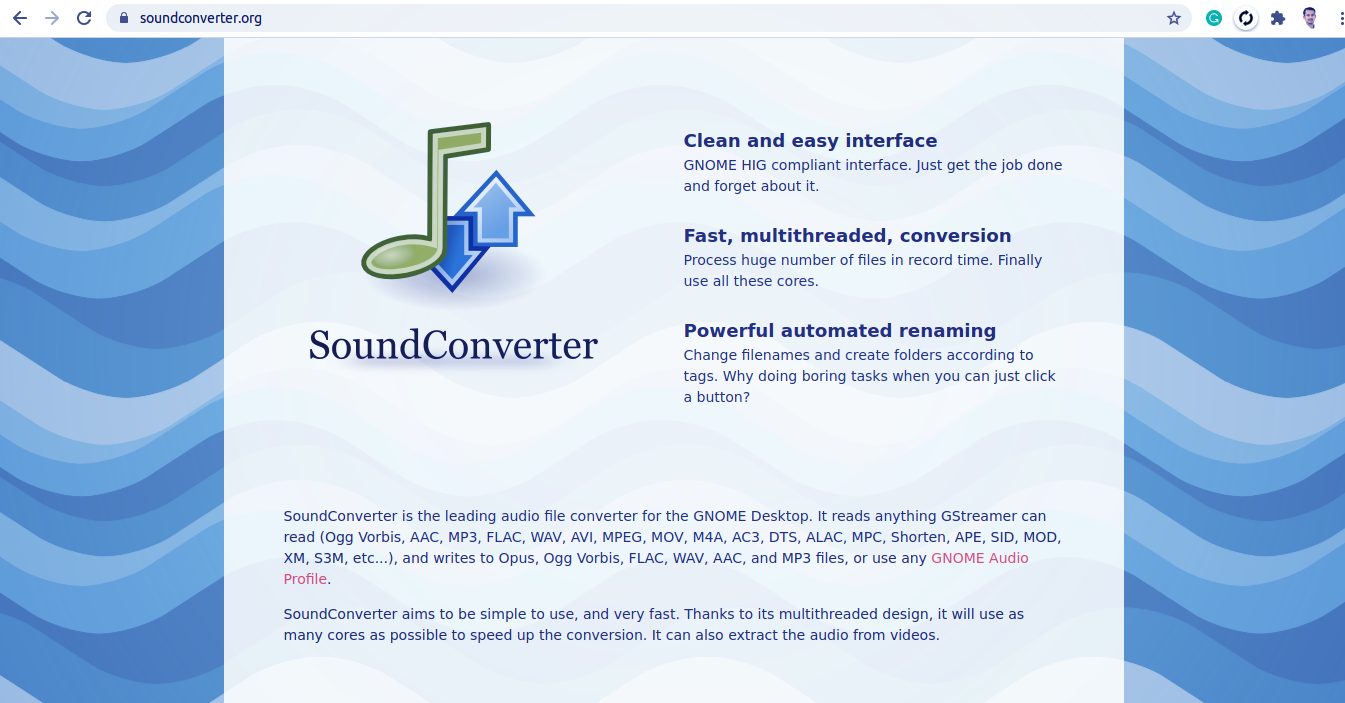 SoundConverter home page