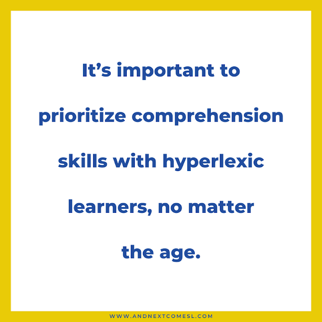 It's important to prioritize comprehension with hyperlexic learners