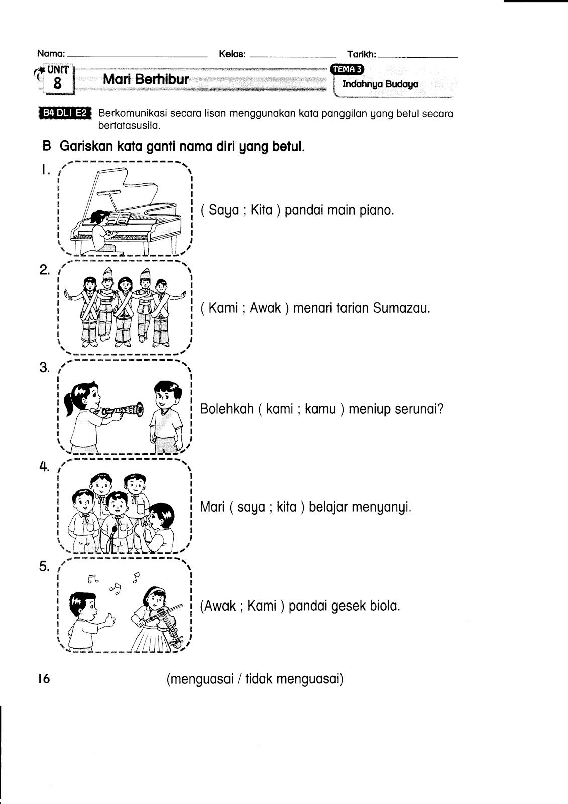 BAHASA MELAYU TAHUN 1: Latihan