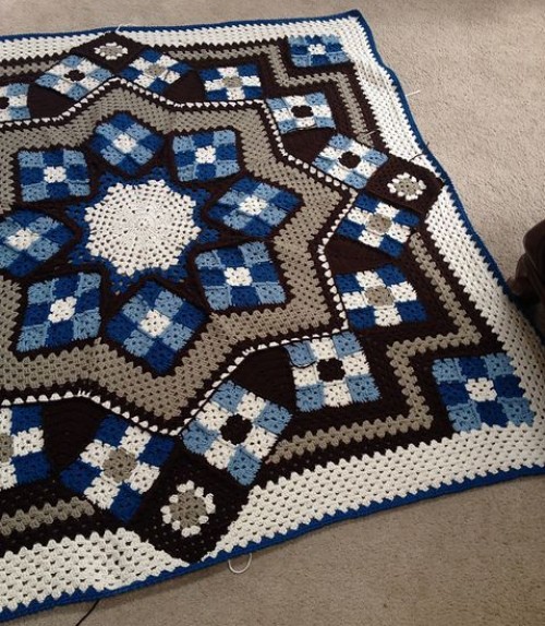 Blue Star afghan - Free Pattern