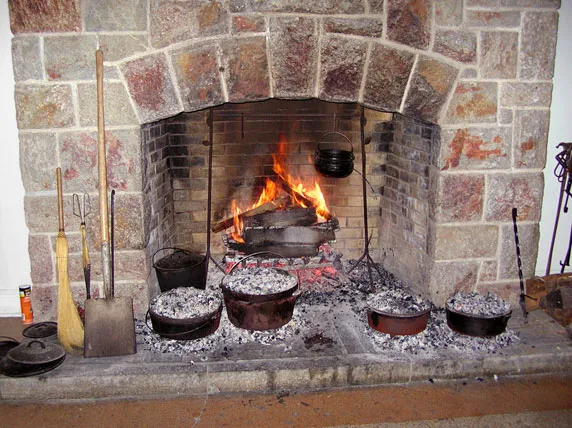 cooking over an open hearth