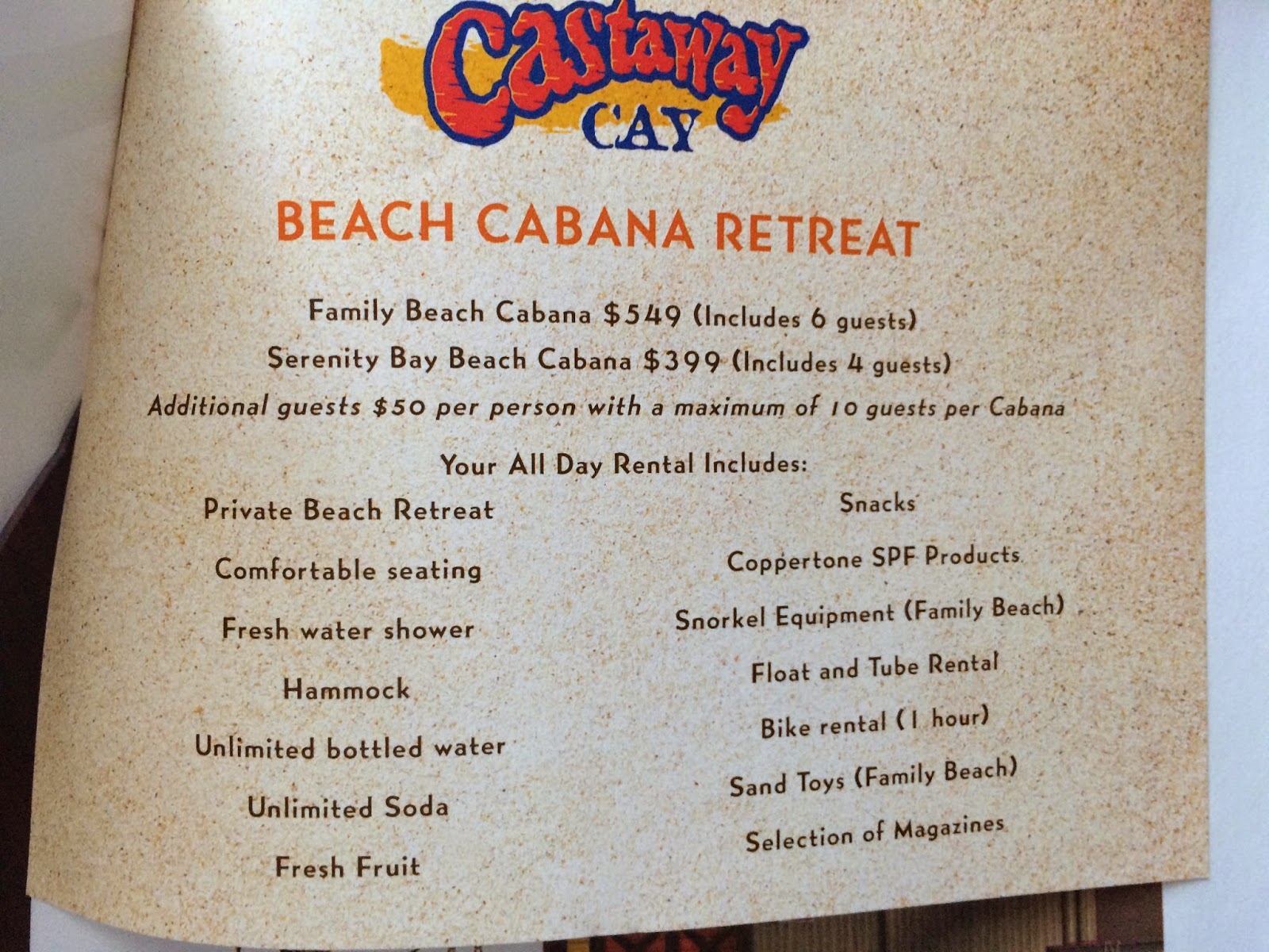 Disney Cruise Recap: Castaway Cay Cabanas - Just Call Me Big Papi