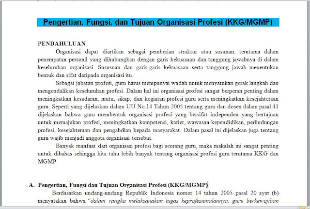 Inilah Pengertian, Fungsi, Tujuan, dan Ruang Lingkup Organisasi Profesi (KKG dan MGMP)