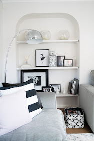 monochrome styling in this beautiful living room