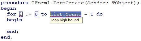 Живой шаблон forb: курсор на элементе List.count