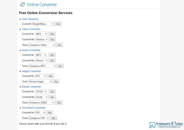 OnlineConverter : un outil en ligne de conversion de fichiers avec outils complémentaires pour les éditer