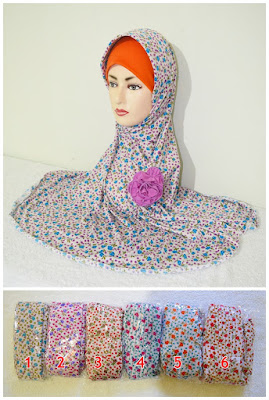 jilbab kerudung jersey instan motif mawar imm | khisan fashion jual jilbab dan kerudung muslimah cantik malang
