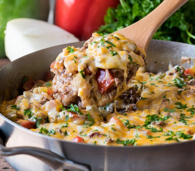 Ground Beef Stuffed Pepper Skillet