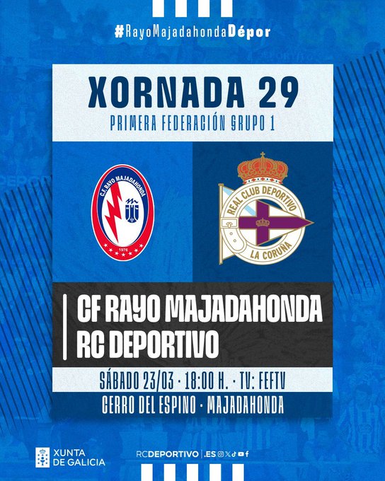 Ver en directo el Rayo Majadahonda - Deportivo de la Coruña