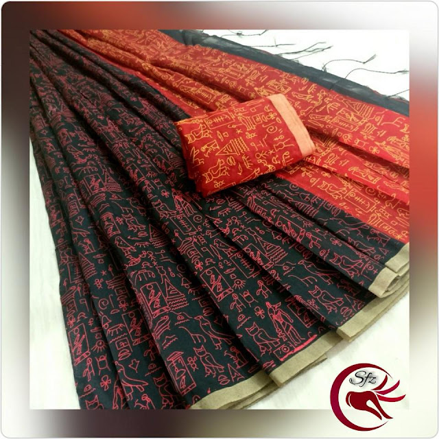  New model handloom chanderi block printed sarees |Buy online saree 