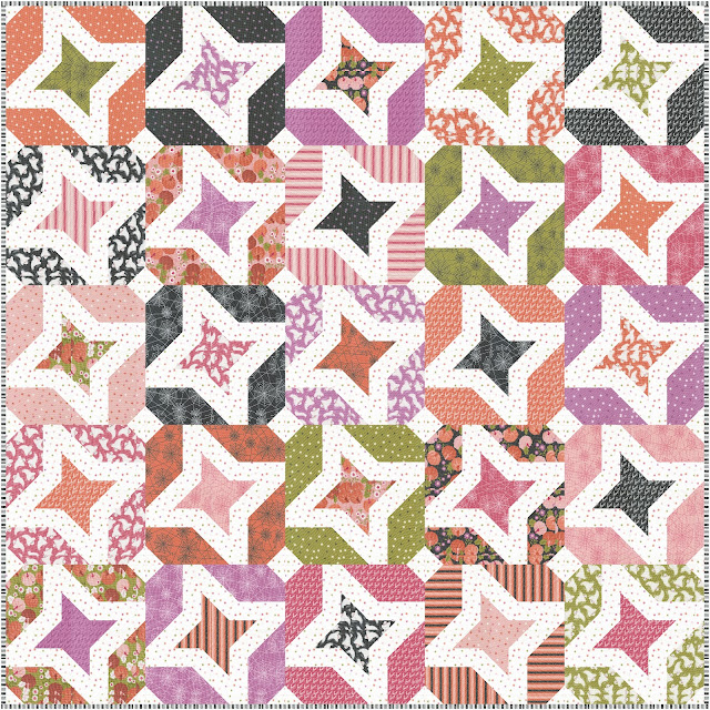 Stargazing quilt in Hey Boo fabrics by Lella Boutique for Moda Fabrics