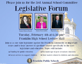 School Committee's Legislative Forum - Feb 4 - 6:30 PM